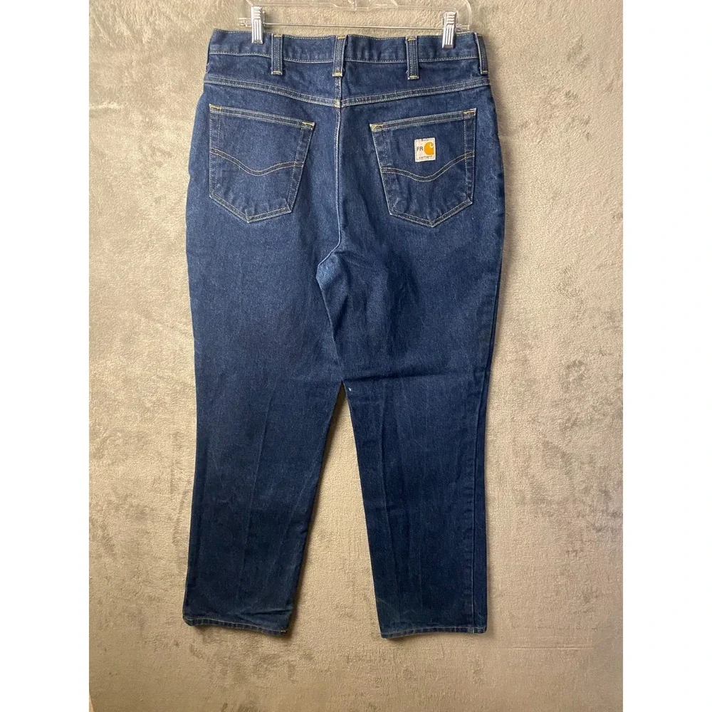Carhartt FR Jeans Men's 34x32 Blue Flame Resistant Denim Straight Leg Work Pants